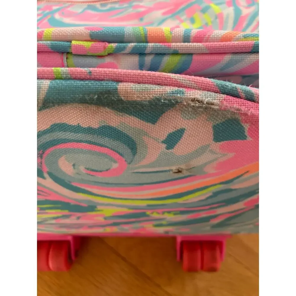 Lilly Pulitzer Suitcase Insulated Rolling Cooler Bag Pink Carnivale Coral Rare